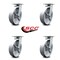Service Caster 8 Inch Kingpinless Semi Steel Wheel Swivel Top Plate Caster SCC, 4PK SCC-KP30S820-SSR-4 - alternate 3